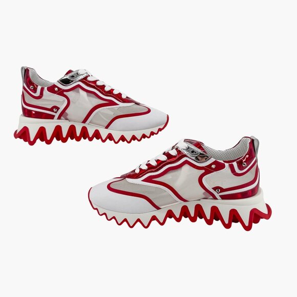 Christian Louboutin Sharkina White Mesh Red Sneakers Size 40 US 10 Women's 6917 - Picture 11 of 15